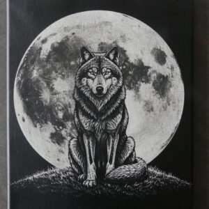 Tableau « Esprit du Loup » – Gravure Laser Personnalisable