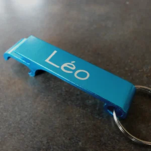 Porte-clés Décapsuleur Personnalisé – Gravure de votre Texte