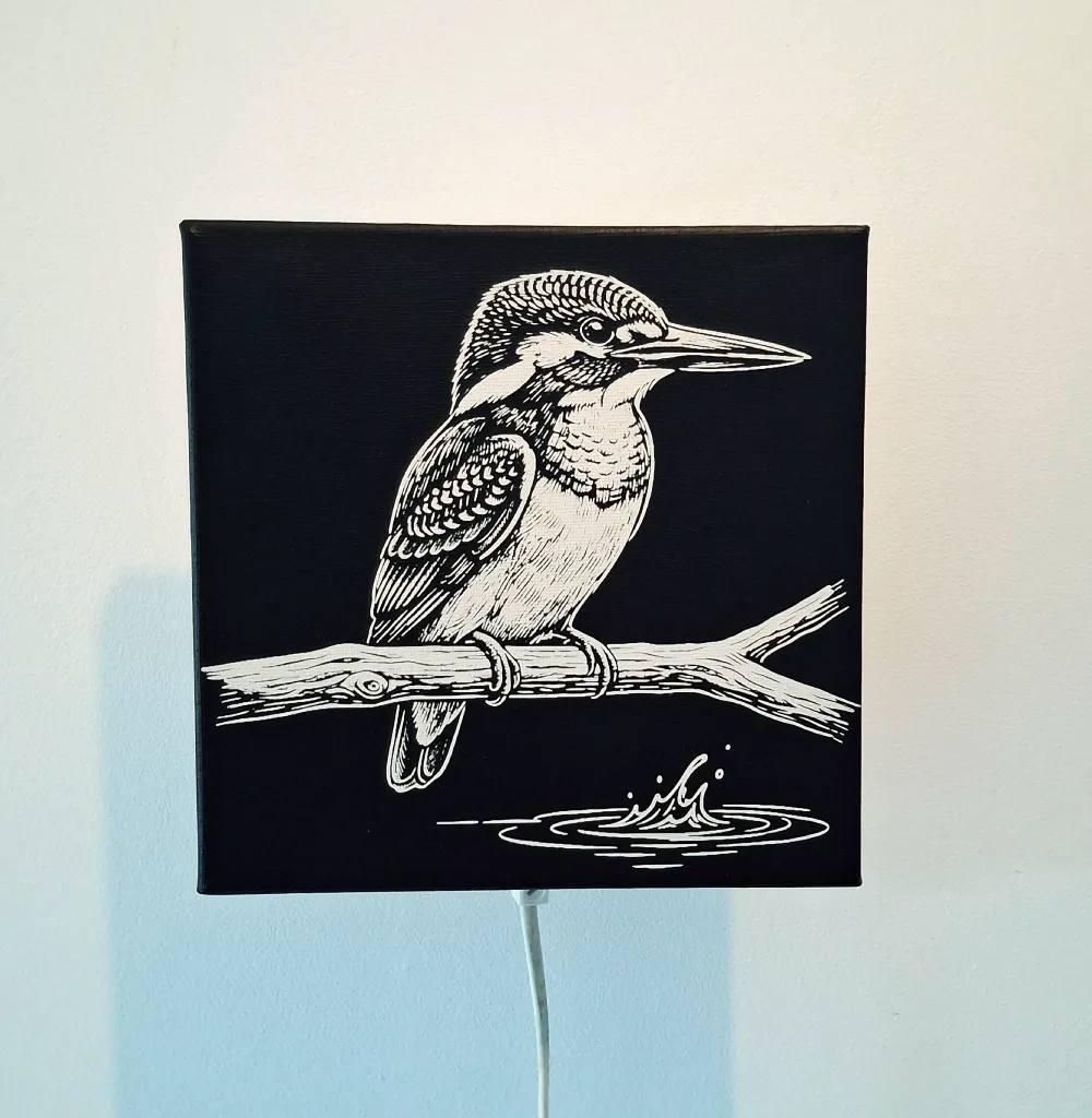 Tableau « L'Affût du Martin-Pêcheur » – Gravure Laser – Image 3