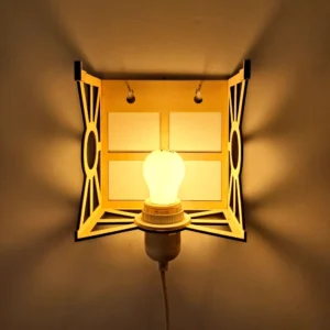 support en lumineux en bois pour toile. Découpé au laser