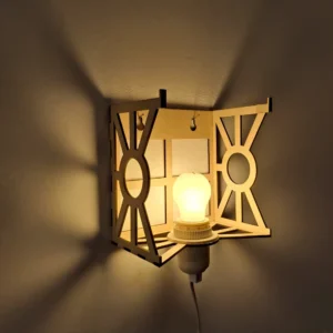 support de toile en bois avec ampoule et interrupteur coupé au laser ! tbz creation