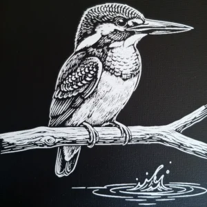 Tableau « L'Affût du Martin-Pêcheur » – Gravure Laser