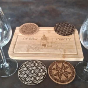 Verres gravés personnalisés et planche apéro en bois - LTBZ Création